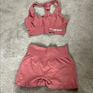 PcheeBum Sports Bra and Shorts Set
